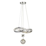 Avizemoda Atom Tekli Dimmer Kumandalı 3 Renk Ledli (Sarı-Beyaz-Gün Işığı) Modern Sarkıt Avize - Krom