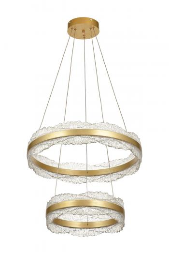 Avizemoda Toledo 2 Katlı Dim Kumandalı 3 Renk Ledli (Sarı-Beyaz-Gün Işığı) Modern Akrilik Avize -Sarı Yaldız