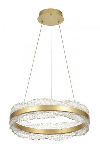Avizemoda Toledo 50 cm Dim Kumandalı 3 Renk Ledli (Sarı-Beyaz-Gün Işığı) Modern Akrilik Avize -Sarı Yaldız