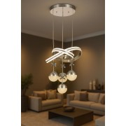 Avizemoda Atom 4'Lü Dimmer Kumandalı 3 Renk Ledli (Sarı-Beyaz-Gün Işığı) Modern Sarkıt Avize - Krom