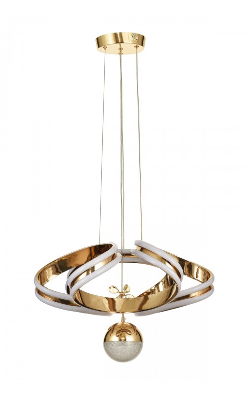 Avizemoda Salvo 50 cm Tekli Dimmer Kumandalı 3 Renk Ledli (Sarı-Beyaz-Gün Işığı) Modern Sarkıt Avize - Gold