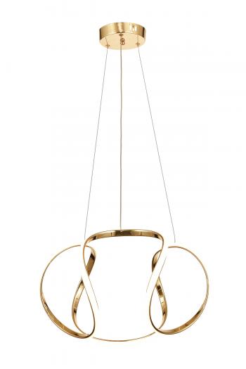 Avizemoda Vira 50 cm Dimmer Kumandalı 3 Renk Ledli (Sarı-Beyaz-Gün Işığı) Modern Sarkıt Avize - Gold