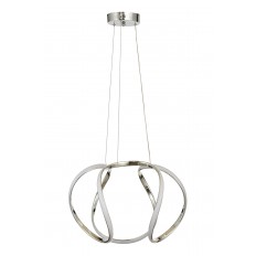 Avizemoda Vira 50 cm Dimmer Kumandalı 3 Renk Ledli (Sarı-Beyaz-Gün Işığı) Modern Sarkıt Avize - Krom