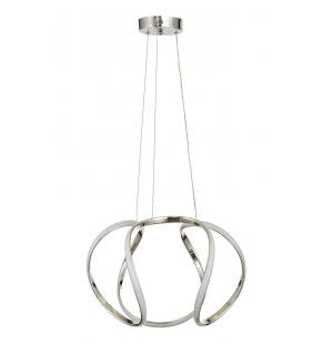 Avizemoda Vira 50 cm Dimmer Kumandalı 3 Renk Ledli (Sarı-Beyaz-Gün Işığı) Modern Sarkıt Avize - Krom