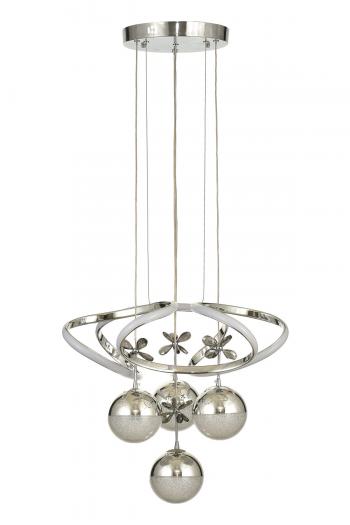 Avizemoda Felin 4'Lü Dimmer Kumandalı 3 Renk Ledli (Sarı-Beyaz-Gün Işığı) Modern Sarkıt Avize - Krom
