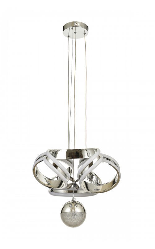 Avizemoda Salvo 35 cm Tekli Dimmer Kumandalı 3 Renk Ledli (Sarı-Beyaz-Gün Işığı) Modern Sarkıt Avize - Krom