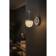 Avizemoda Milly Aplik 3 Renk Ledli (SARI-BEYAZ-GÜN IŞIĞI) Modern Akrilik Duvar Apliği -krom