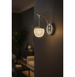 Avizemoda Milly Aplik 3 Renk Ledli (SARI-BEYAZ-GÜN IŞIĞI) Modern Akrilik Duvar Apliği -krom