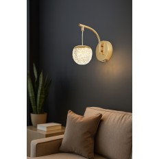 Avizemoda Milly Aplik 3 Renk Ledli (SARI-BEYAZ-GÜN IŞIĞI) Modern Akrilik Duvar Apliği -gold