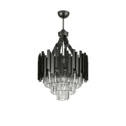 Avizemoda Sima 40 Cm'lik Kristal Cam Taşlı Lüks Avize - (Siyah Renk)