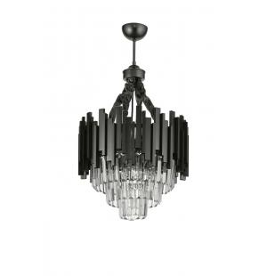 Avizemoda Sima 40 Cm'lik Kristal Cam Taşlı Lüks Avize - (Siyah Renk)