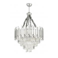 Avizemoda Sima 50 Cm'lik Kristal Cam Taşlı Lüks Avize - (gümüş Yaldız)