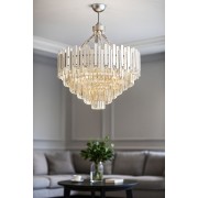 Avizemoda Sima 60 Cm'lik Kristal Cam Taşlı Lüks Avize - (gümüş Yaldız)