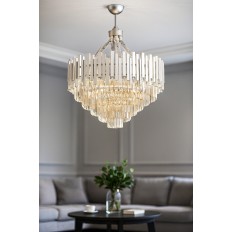 Avizemoda Sima 60 Cm'lik Kristal Cam Taşlı Lüks Avize - (gümüş Yaldız)