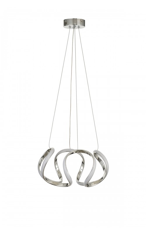 Avizemoda Rumi 35 cm Dimmer Kumandalı 3 Renk Ledli (Sarı-Beyaz-Gün Işığı) Modern Sarkıt Avize - Krom