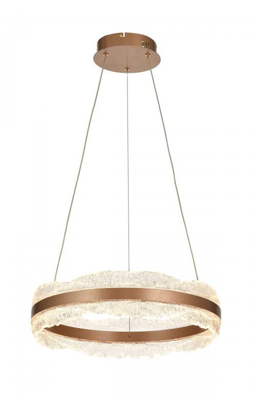 Avizemoda Toledo 50 cm Dim Kumandalı 3 Renk Ledli (Sarı-Beyaz-Gün Işığı) Modern Akrilik Avize -Light Brown