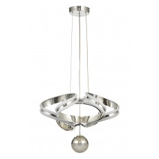 Avizemoda Salvo 50 cm Tekli Dimmer Kumandalı 3 Renk Ledli (Sarı-Beyaz-Gün Işığı) Modern Sarkıt Avize - Krom