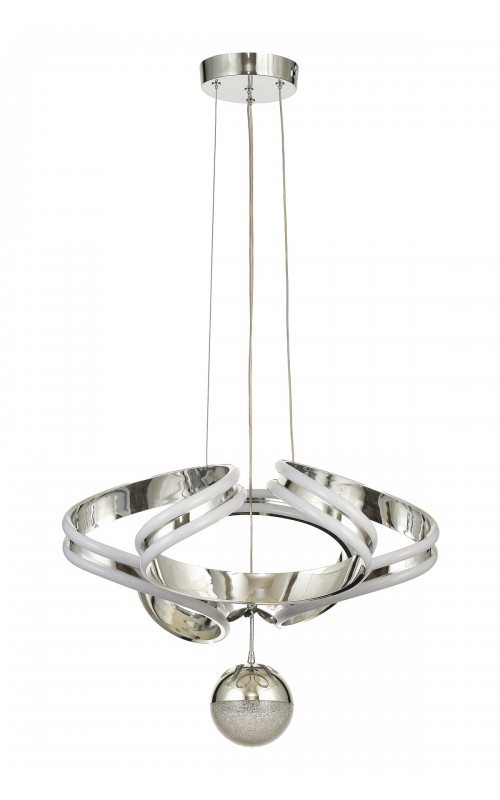 Avizemoda Salvo 50 cm Tekli Dimmer Kumandalı 3 Renk Ledli (Sarı-Beyaz-Gün Işığı) Modern Sarkıt Avize - Krom