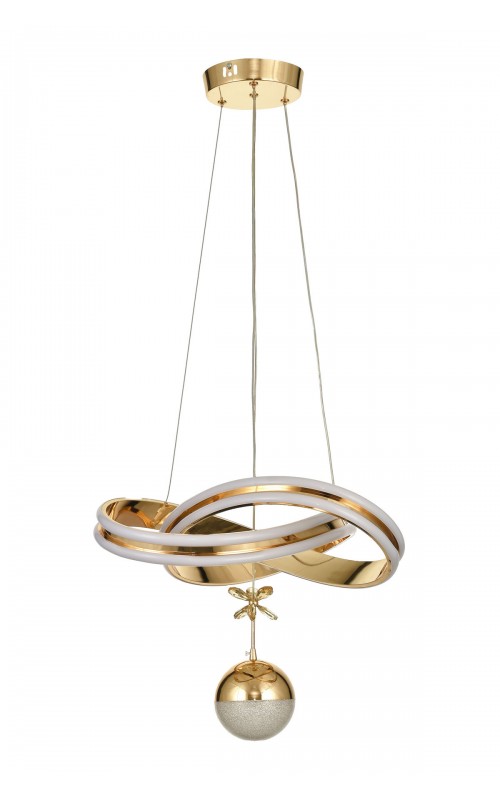 Avizemoda Atom Tekli Dimmer Kumandalı 3 Renk Ledli (Sarı-Beyaz-Gün Işığı) Modern Sarkıt Avize - Gold