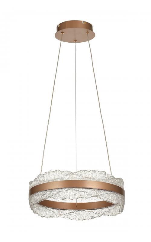 Avizemoda Toledo 40 cm Dim Kumandalı 3 Renk Ledli (Sarı-Beyaz-Gün Işığı) Modern Akrilik Avize -Light Brown