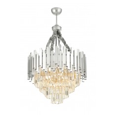 Avizemoda Sima 50 Cm'lik Kristal Cam Taşlı Lüks Avize - (gümüş Yaldız)