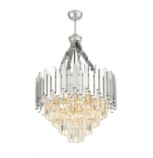 Avizemoda Sima 50 Cm'lik Kristal Cam Taşlı Lüks Avize - (gümüş Yaldız)