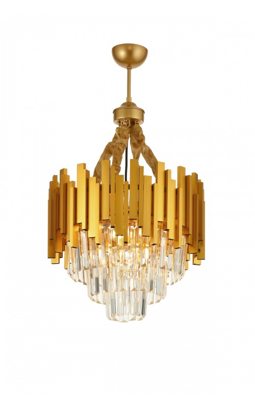 Avizemoda Sima 40 Cm'lik Kristal Cam Taşlı Lüks Avize - (sarı Yaldız)