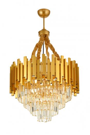 Avizemoda Sima 50 Cm'lik Kristal Cam Taşlı Lüks Avize - (sarı Yaldız)