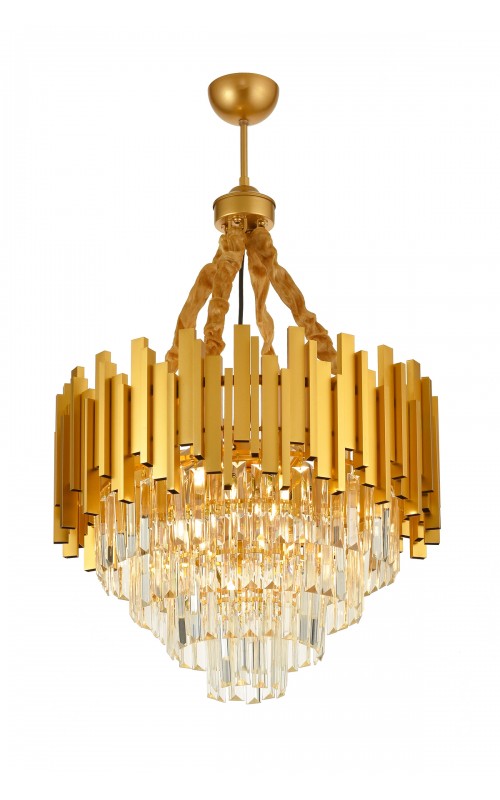 Avizemoda Sima 50 Cm'lik Kristal Cam Taşlı Lüks Avize - (sarı Yaldız)