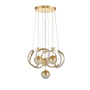 Avizemoda Rumi 4'Lü Dimmer Kumandalı 3 Renk Ledli (Sarı-Beyaz-Gün Işığı) Modern Sarkıt Avize - Gold