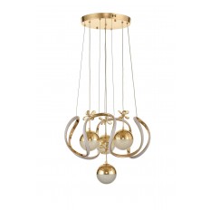 Avizemoda Rumi 4'Lü Dimmer Kumandalı 3 Renk Ledli (Sarı-Beyaz-Gün Işığı) Modern Sarkıt Avize - Gold