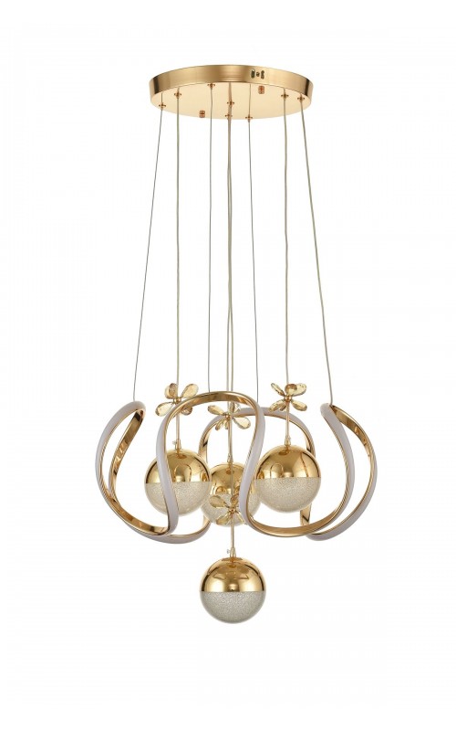 Avizemoda Rumi 4'Lü Dimmer Kumandalı 3 Renk Ledli (Sarı-Beyaz-Gün Işığı) Modern Sarkıt Avize - Gold