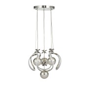 Avizemoda Rumi 4'Lü Dimmer Kumandalı 3 Renk Ledli (Sarı-Beyaz-Gün Işığı) Modern Sarkıt Avize - Krom