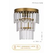 Linsa Kristal Taşlı Lüks PİLLİ KUMANDALI Aplik - (Eskitme boya)