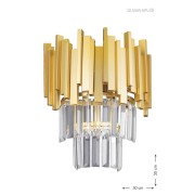 Avizemoda Sima Kristal Cam Taşlı Lüks Aplik - (sarı Yaldız)