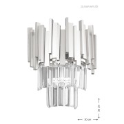 Avizemoda Sima Kristal Cam Taşlı Lüks Aplik - (gümüş Yaldız)