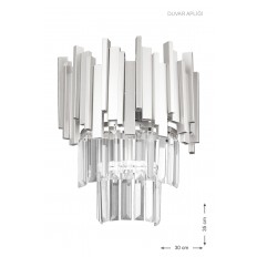 Avizemoda Sima Kristal Cam Taşlı Lüks Aplik - (gümüş Yaldız)