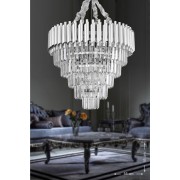 Avizemoda Palmira 55'lik Kristal Taşlı Lüks Avize - (gümüş-yaldız)