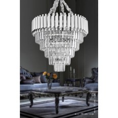 Avizemoda Palmira 55'lik Kristal Taşlı Lüks Avize - (gümüş-yaldız)