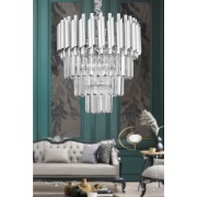 Avizemoda Palmira 35'lik Kristal Taşlı Lüks Avize - (gümüş-yaldız)