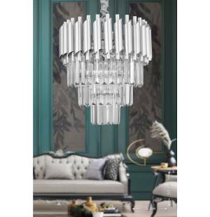 Avizemoda Palmira 35'lik Kristal Taşlı Lüks Avize - (gümüş-yaldız)