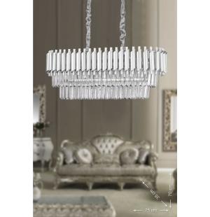 Avizemoda Palmira 75x35 Lik Kristal Taşlı Lüks Avize - (gümüş-yaldız)