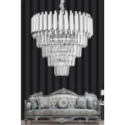 Avizemoda Palmira 45'lik Kristal Taşlı Lüks Avize - (gümüş-yaldız)