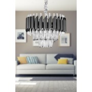 Avizemoda Palmira 35'lik Prizma Kesim Kristal Taşlı Lüks Avize - ( Siyah - Krom )