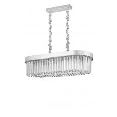 Avizemoda Desina 70x30'luk Kristal Taşlı Lüks Yemek Masası Üstü Avize - (gümüş-yaldız)