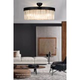 Avizemoda Desina 50'lik Kristal Taşlı Lüks Avize - (siyah)