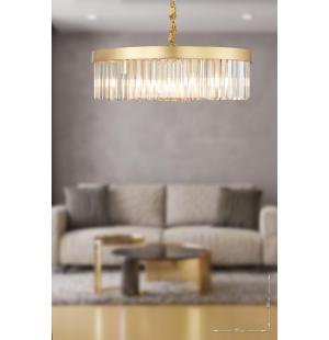 Avizemoda Desina 60'lık Kristal Taşlı Lüks Avize - (sarı-yaldız)