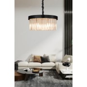 Avizemoda Desina 40'lık Kristal Taşlı Lüks Avize - (siyah)