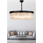 Avizemoda Desina 60'lık Kristal Taşlı Lüks Avize - (siyah)