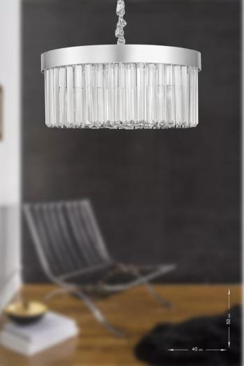 Avizemoda Desina 40'lık Kristal Taşlı Lüks Avize - (gümüş-yaldız)